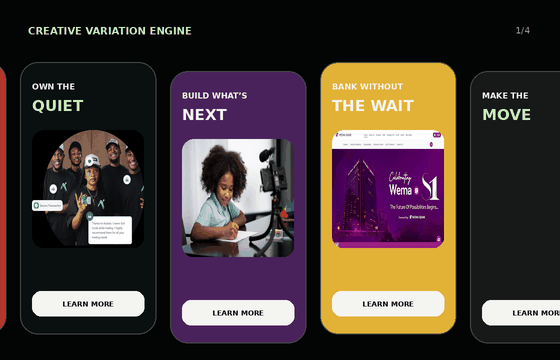 Animated AI ad creative variations